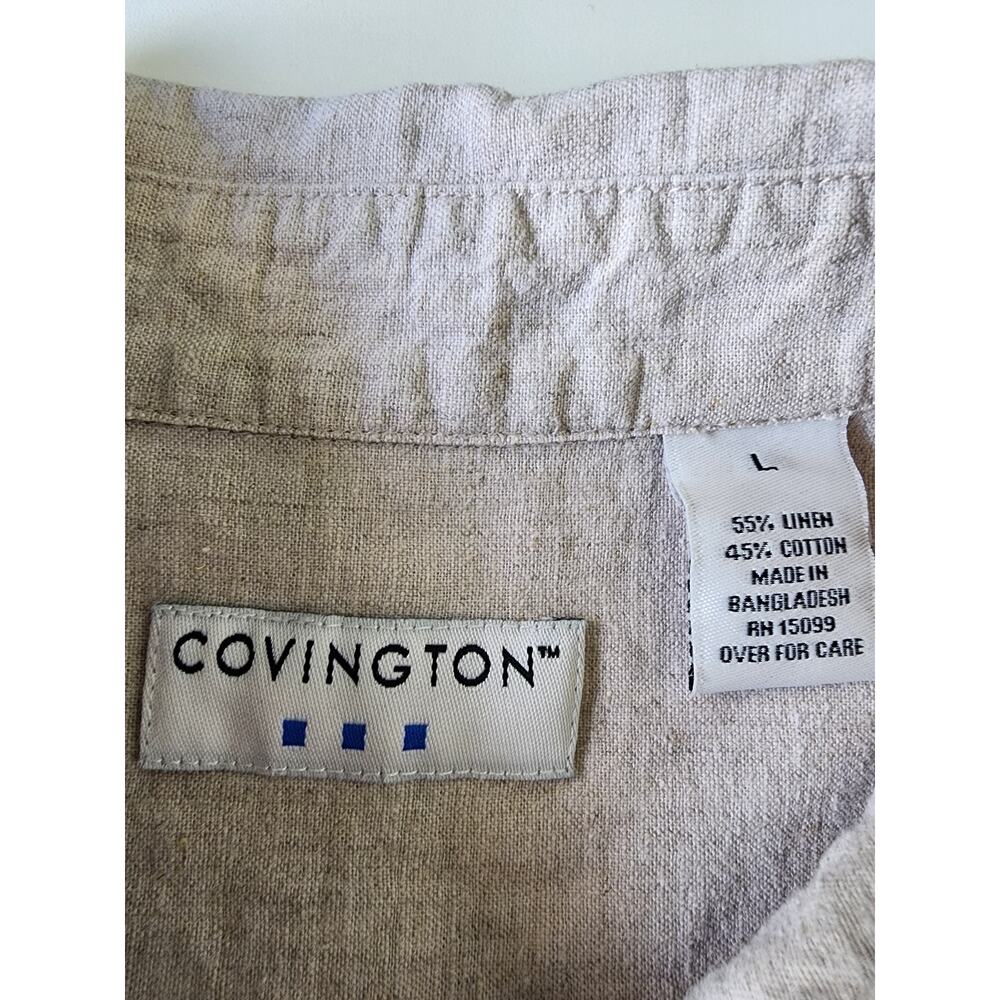 Covington Button Down Dress Shirt Mens Size Large Cream - Picture 3 of 8